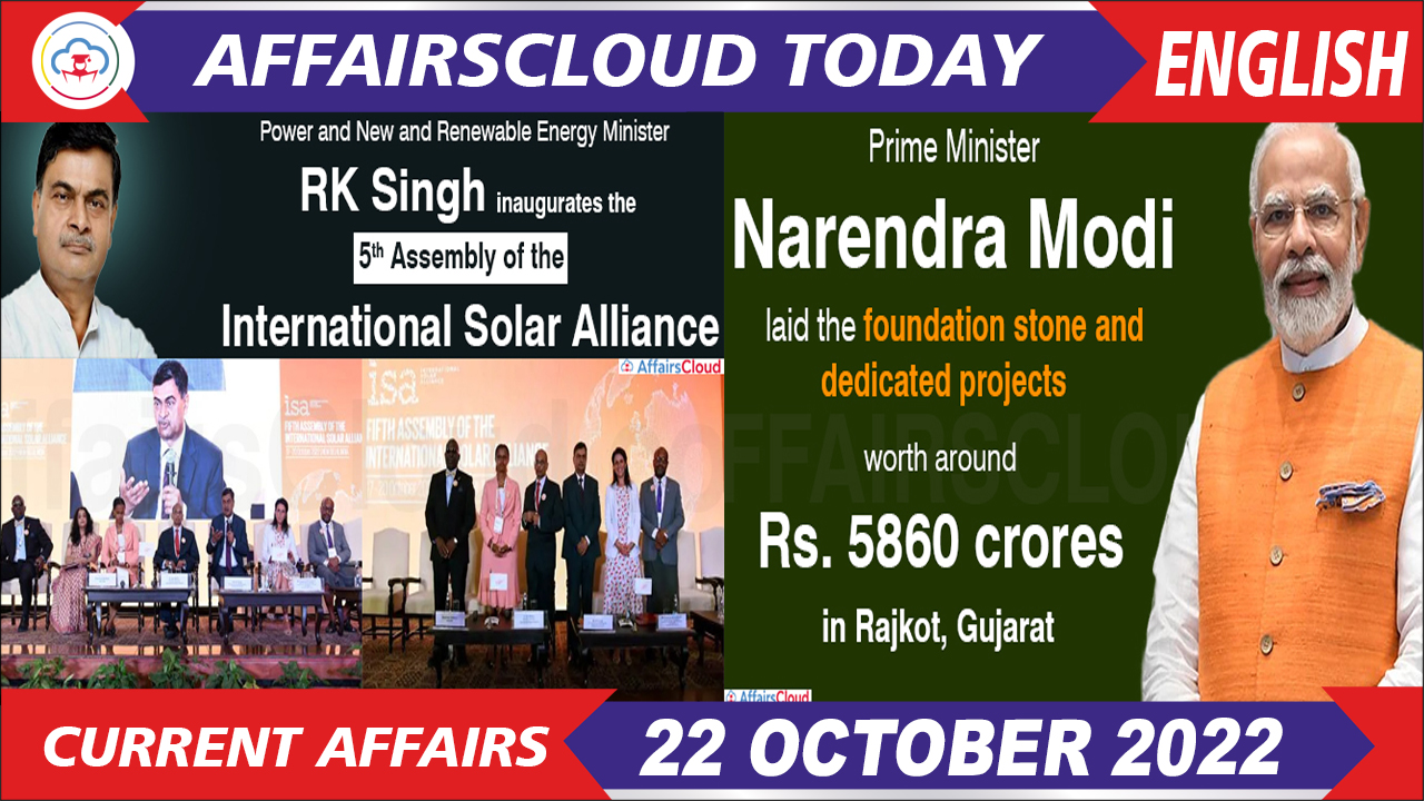 Current Affairs 22 October 2022 English