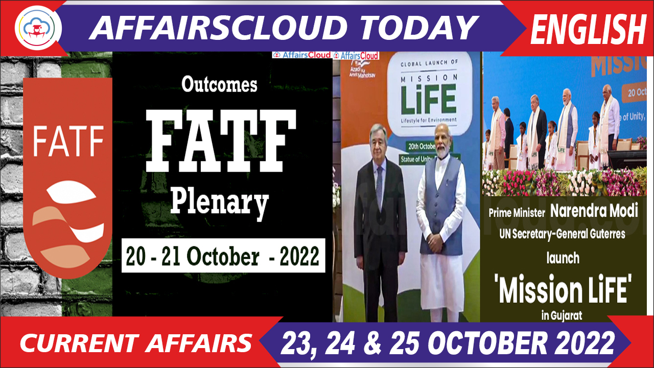 Current Affairs 23,24 & 25 October 2022 English