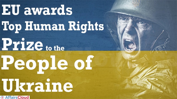 EU awards top human rights prize to the people of Ukraine