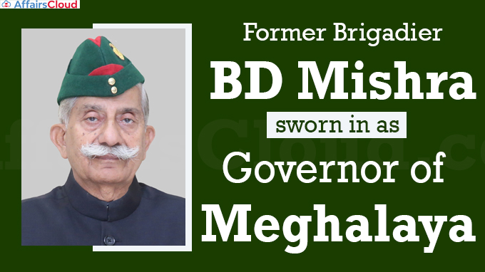 Former Brigadier BD Mishra takes oath as Meghalaya governor in Shillong