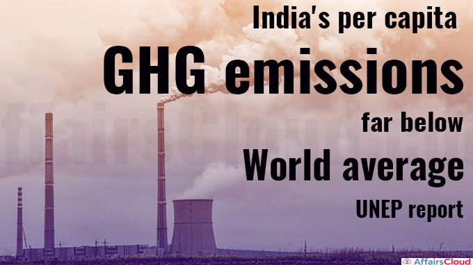 India's per capita GHG emissions far below world average