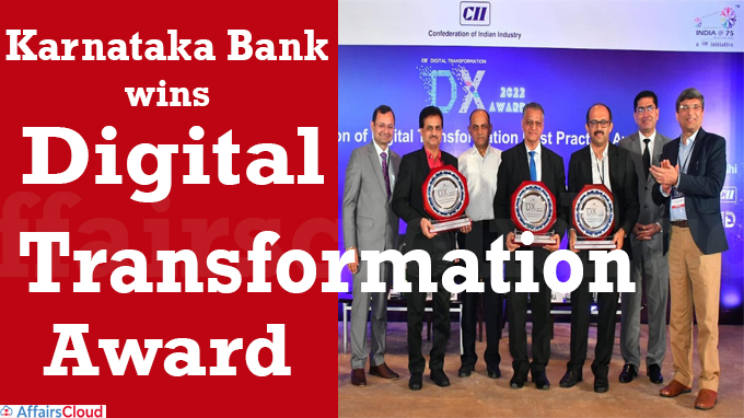Karnataka Bank wins digital transformation award