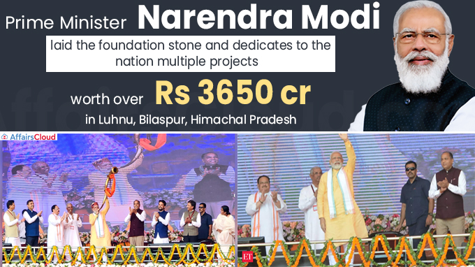 PM lays foundation stone and dedicates to the nation multiple projects