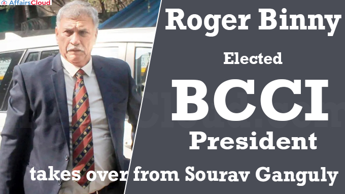 Roger Binny elected BCCI president, takes over from Sourav Ganguly