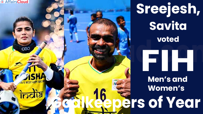 Sreejesh, Savita voted FIH Men’s and Women’s Goalkeepers of Year