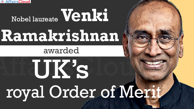 Nobel laureate Venki Ramakrishnan awarded UK’s royal Order of Merit