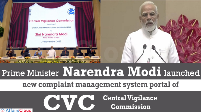 PM Modi launches new complaint management system portal of CVC