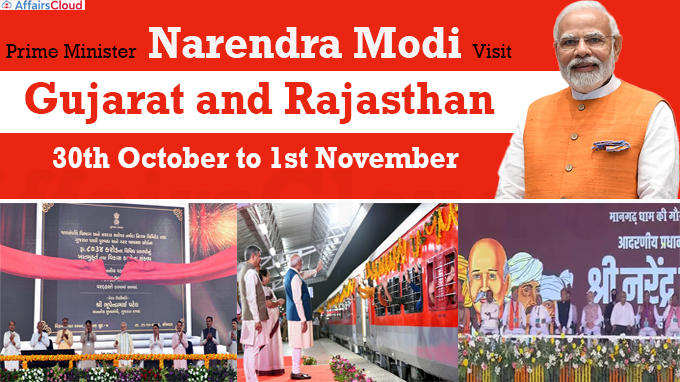 PM Modi visit to Gujarat and Rajasthan from 30th October to 1st November