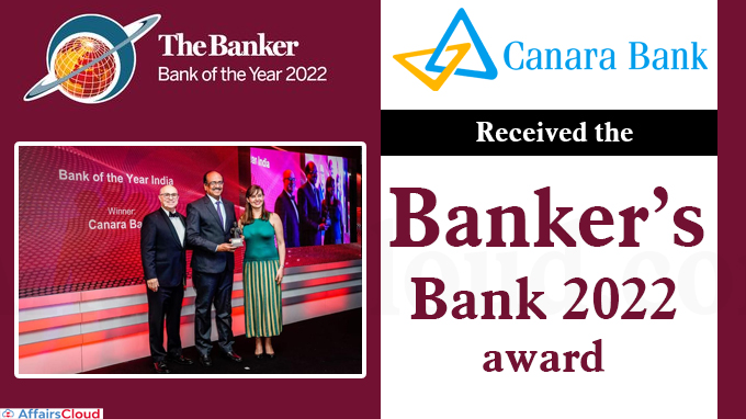 Canara Bank receives the Banker’s Bank 2022 award - Copy