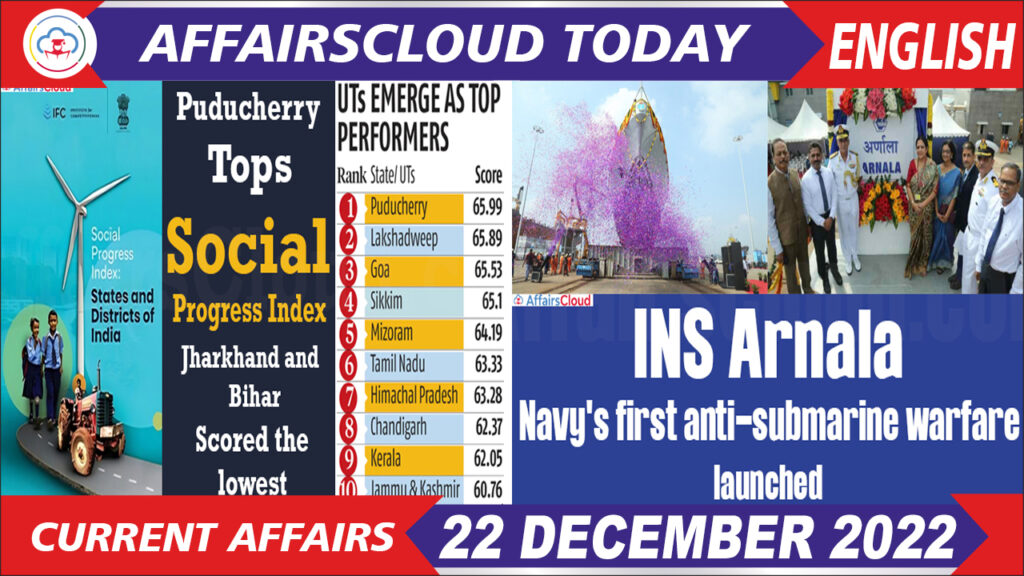 Current Affairs 22 December 2022