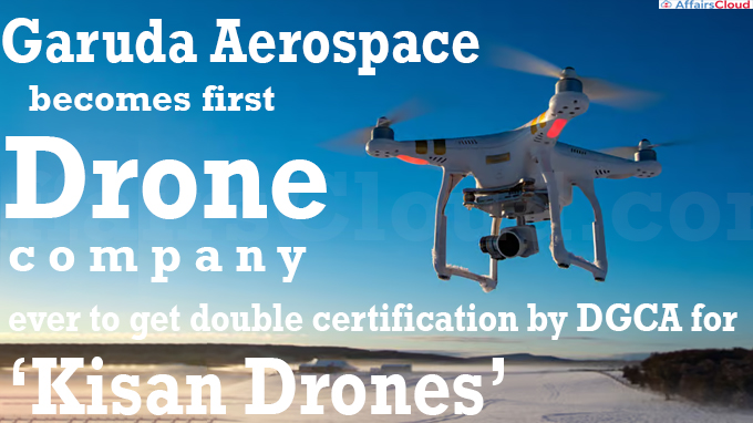 Garuda Aerospace becomes first drone company ever to get double certification by DGCA for ‘Kisan Drones’