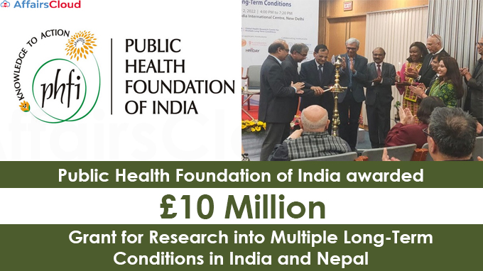 Public Health Foundation of India awarded £10 Million