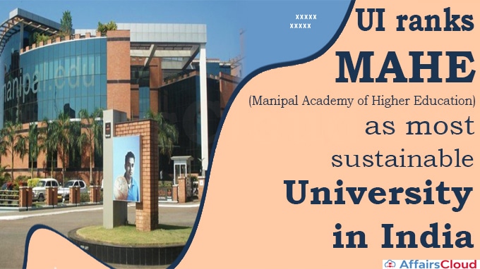 UI ranks MAHE as most sustainable university in India