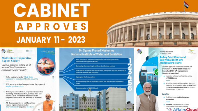 Cabinet approvals on January 11 2023