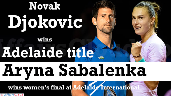 Djokovic wins Adelaide title, Sabalenka wins women's final at Adelaide International