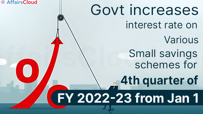 Govt increases interest rate on various small savings schemes for 4th quarter of FY 2022-23 from Jan 1