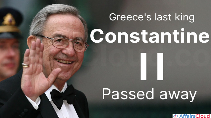Greece's last king Constantine II dead at 82