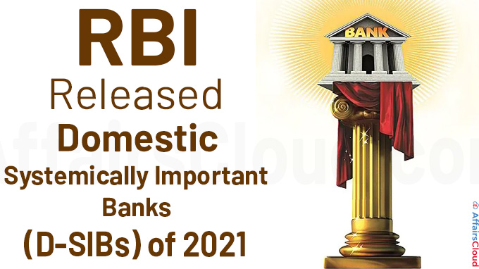 RBI releases Domestic Systemically Important Banks (D-SIBs) of 2021