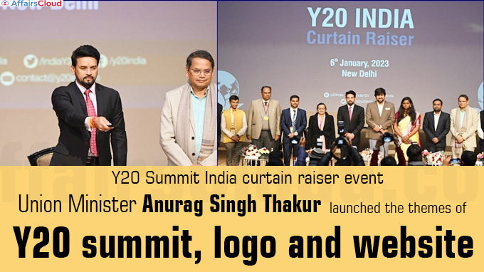 Y20 Summit India curtain raiser event Union Minister Anurag Singh Thakur launches the themes of Y20 summit, logo and website