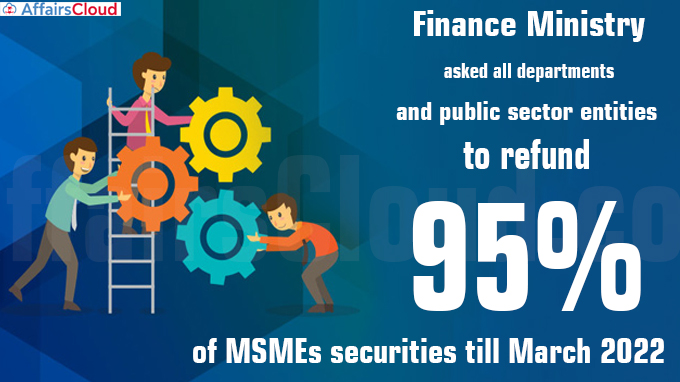 FinMin asks depts, CPSEs to refund 95% of MSMEs securities till March 2022