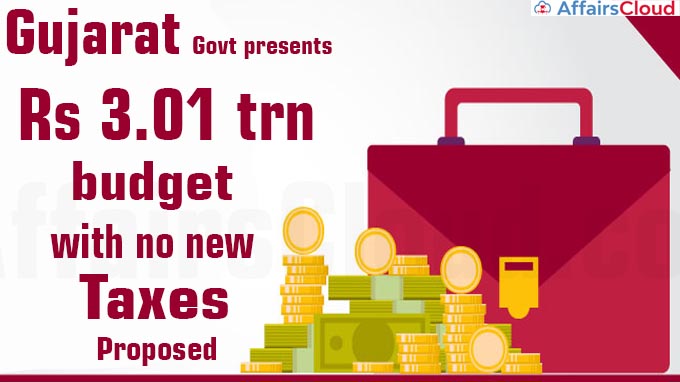 Gujarat govt presents Rs 3.01 trn budget with no new taxes proposed