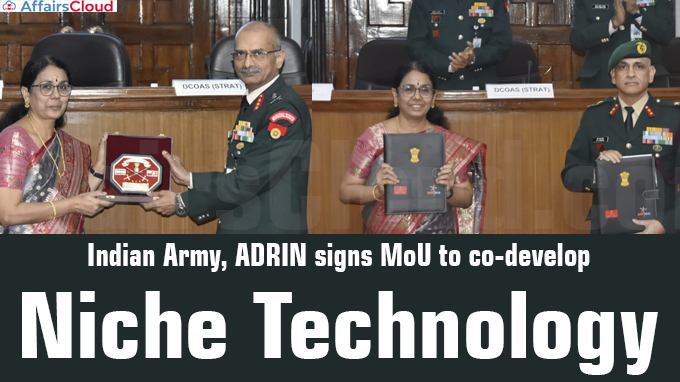 Indian Army, ADRIN signs MoU to co-develop niche technology