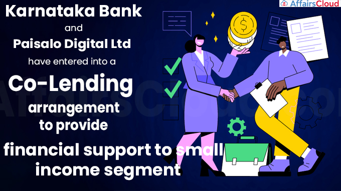 K’taka Bank inks co-lending pact with Paisalo Digital