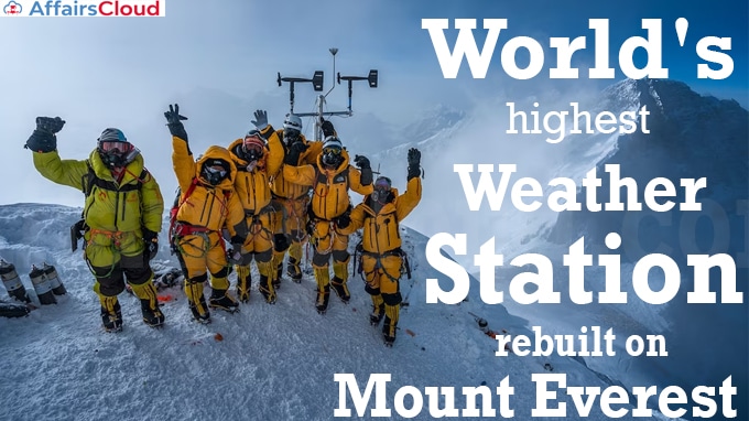 World's highest weather station rebuilt on Mount Everest