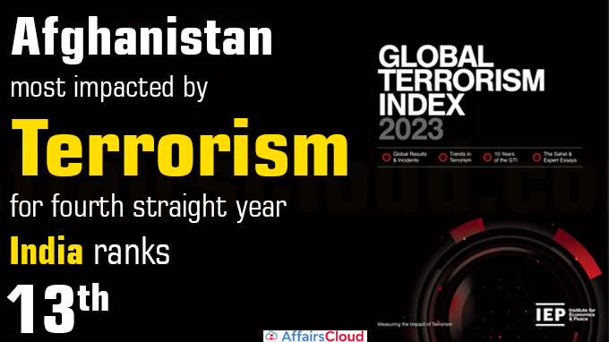 Afghanistan most impacted by terrorism for fourth straight year, India ranks 13th