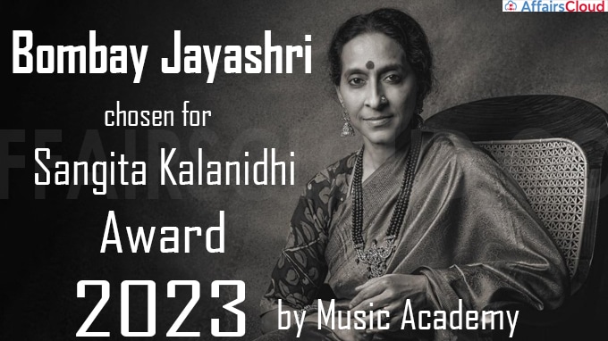 Bombay Jayashri chosen for Sangita Kalanidhi Award 2023 by Music Academy