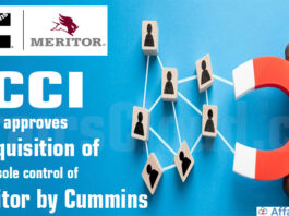 CCI approves acquisition of sole control of Meritor by Cummins