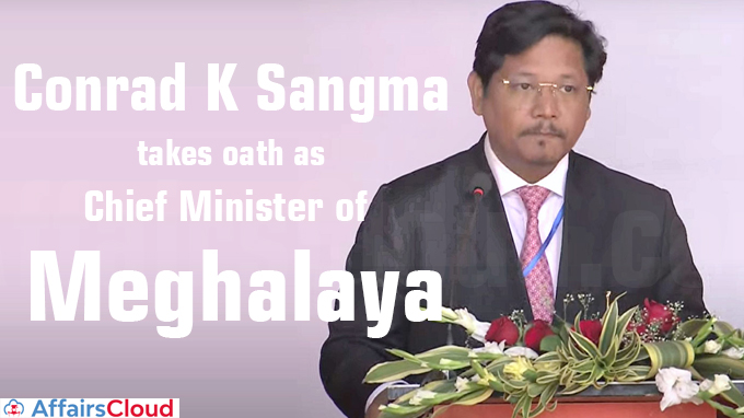 Conrad K Sangma takes oath as Chief Minister of Meghalaya