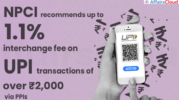 Npci Recommends Up To 11 Interchange Fee On Upi Transactions Of Over