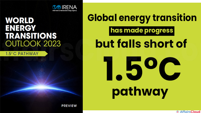 Global energy transition has made progress but falls short of 1.5°C pathway
