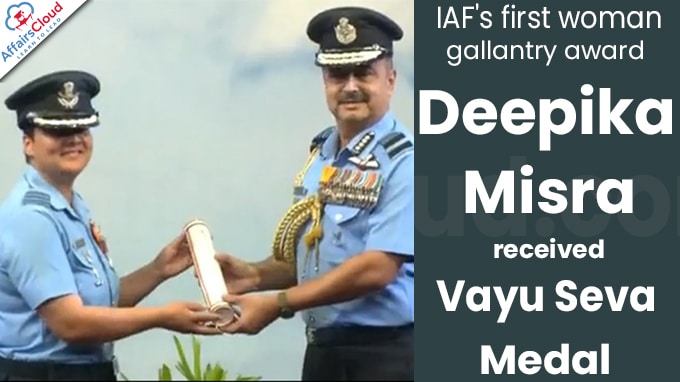 IAF's first woman gallantry award Deepika Misra receives Vayu Seva Medal