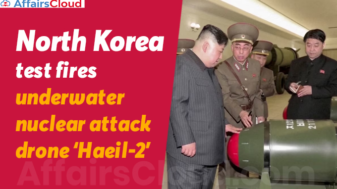 North Korea test fires underwater