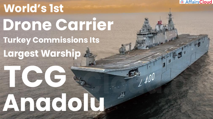 World’s 1st Drone Carrier, Turkey Commissions Its Largest Warship, TCG Anadolu