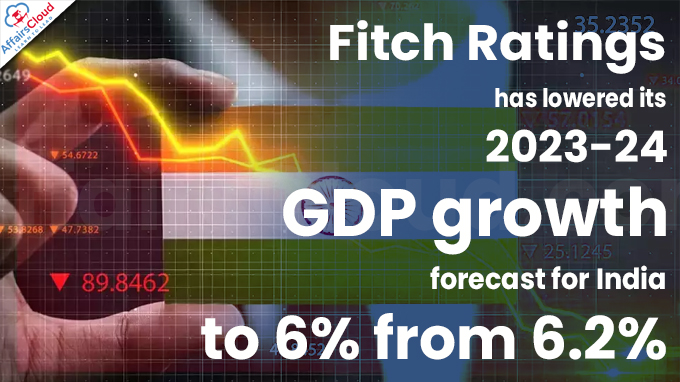 Fitch Ratings has lowered its 2023-24 GDP growth forecast for India to 6