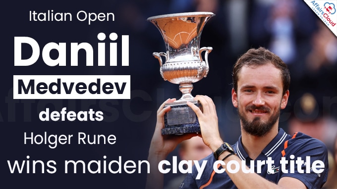 Italian Open Daniil Medvedev defeats Rune, wins maiden clay court title