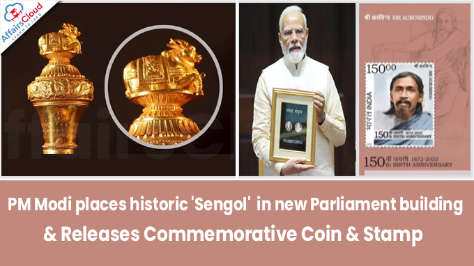 PM Modi places historic 'Sengol' 75 rupees coin