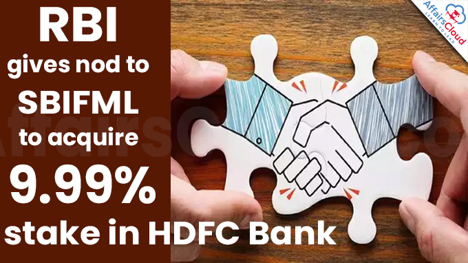 RBI gives nod to SBI to acquire 9.99 pc stake in HDFC Bank