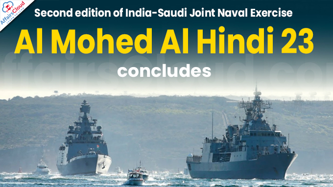 Second edition of India-Saudi Joint Naval Exercise Al Mohed Al Hindi 23 concludes