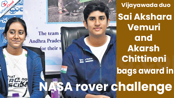 Vijayawad duo bags award in NASA rover challenge