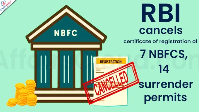 rbi cancels certificate of registration of 7 nbfcs