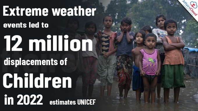 Extreme weather events led to 12 million displacements of children in 2022