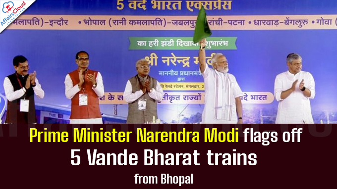 PM Modi flags off 5 Vande Bharat trains from Bhopal