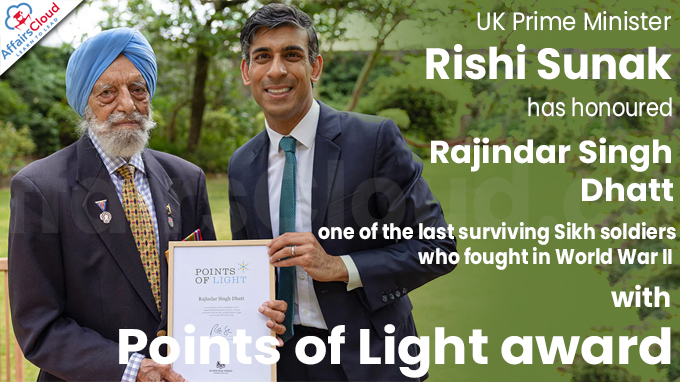 UK PM Rishi Sunak honours 101-year-old Sikh World War II veteran with Points of Light award