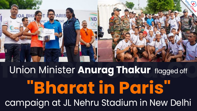 Union Minister Anurag Thakur flagged off Bharat in Paris campaign at JL Nehru Stadium in New Delhi
