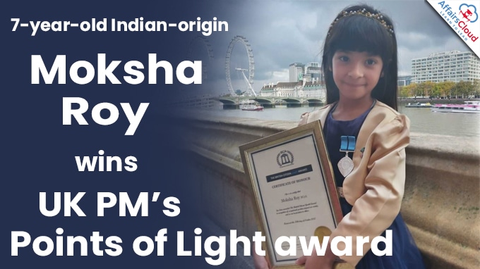 7-year-old Indian-origin Moksha Roy wins UK PM’s Points of Light award