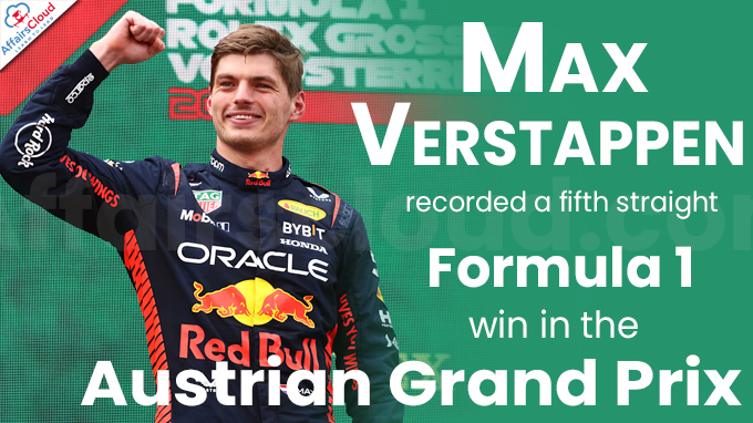 Max Verstappen recorded a fifth straight Formula 1 win in the Austrian Grand Prix